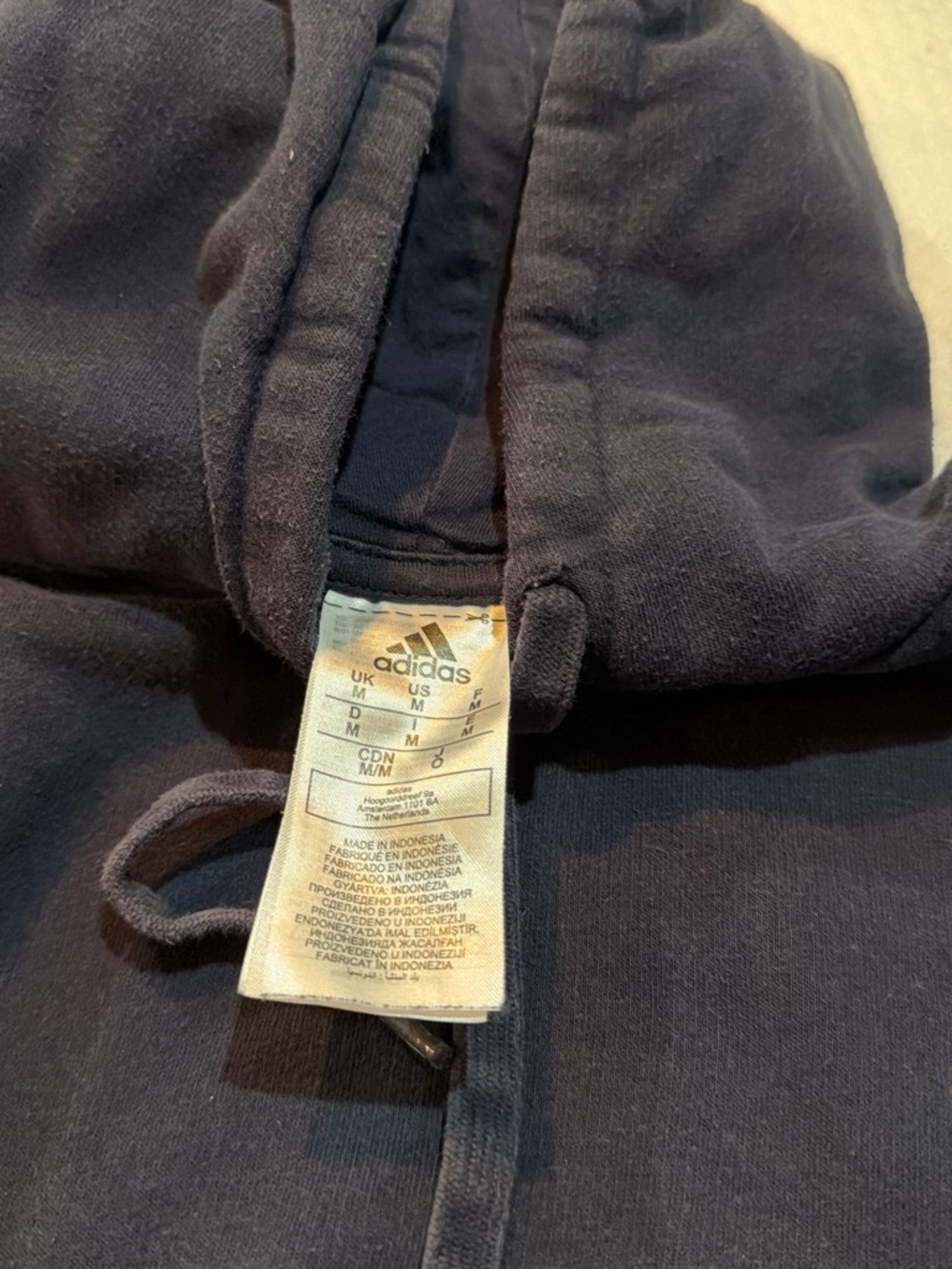 adidas Men's Dark Navy Zip-Up Hooded Sweater